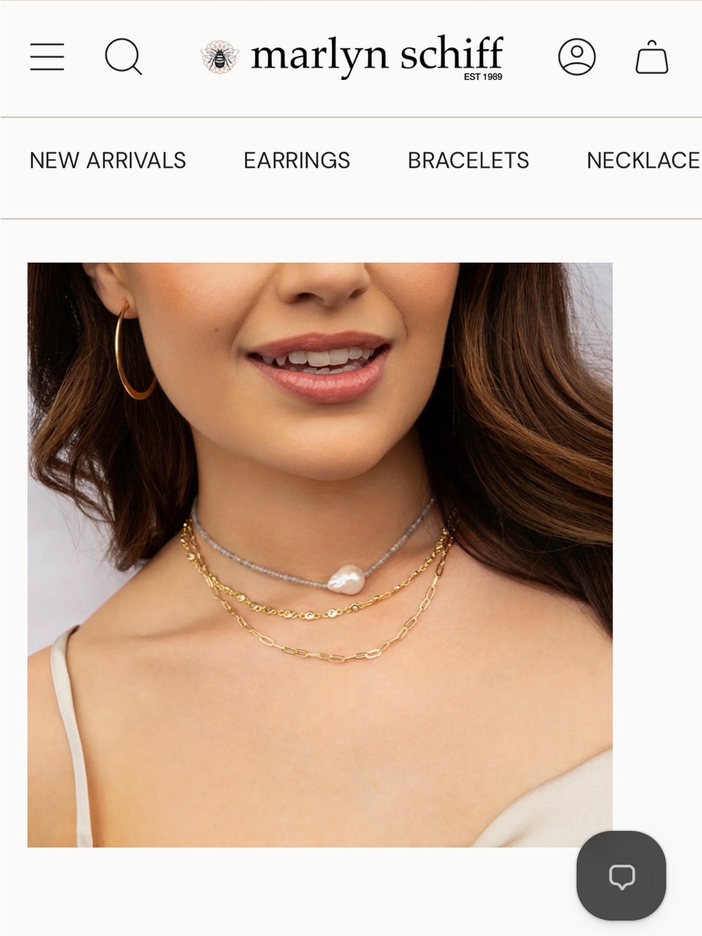 CHIC! Marlyn Schiff Semi-Precious Stone Labradorite Pearl Layer Choker Necklace